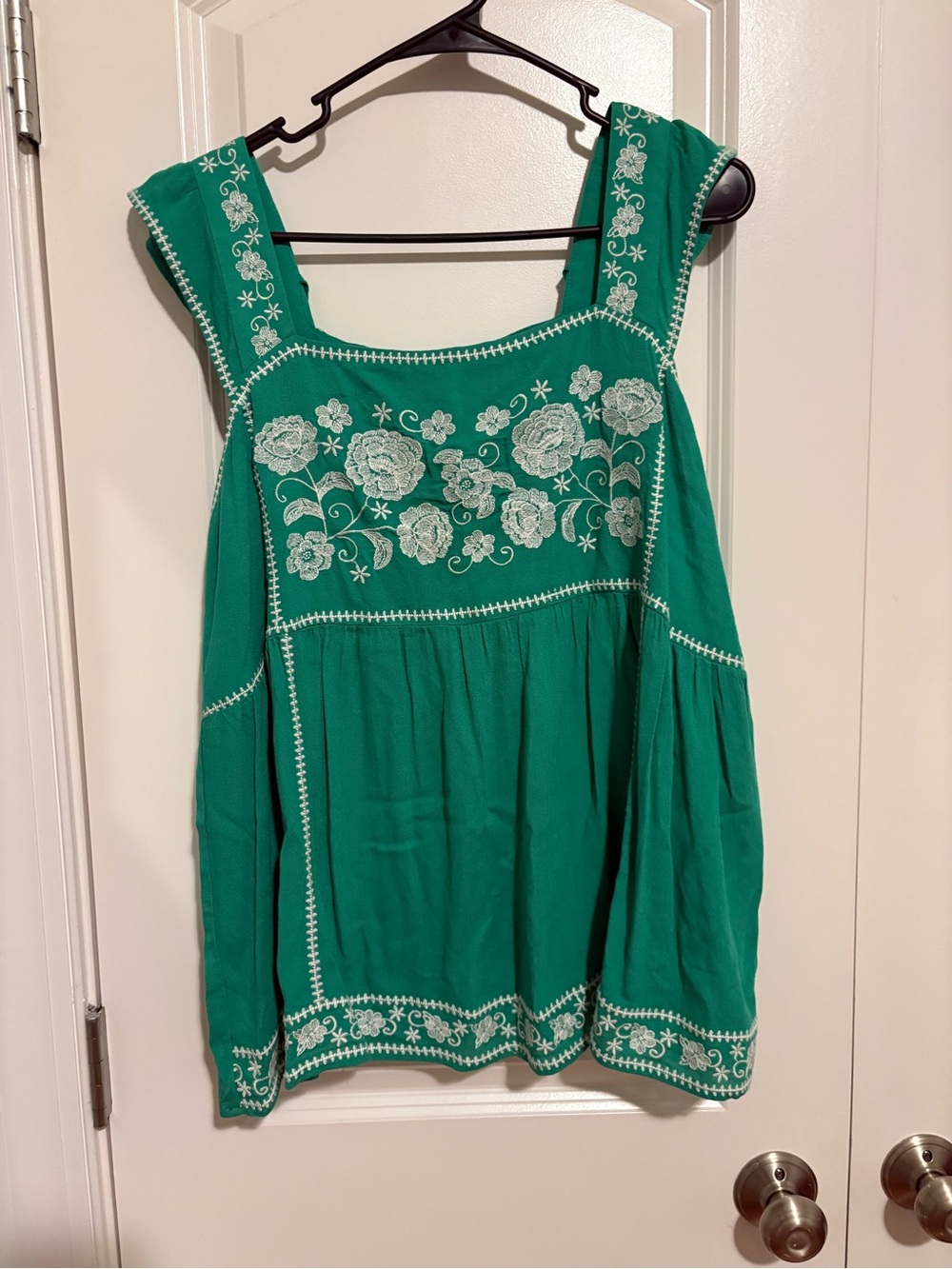 Savanna Jane Green Embroidered Floral Tunic
